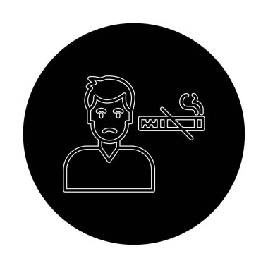 Basit Sigara İçilmez alanı simgesi, vektör illüstrasyonu