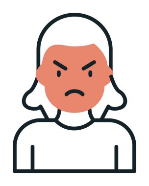 kızgın kişi simgesi, vektör illüstrasyonu basit tasarım