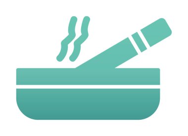 Küllük ikonu vektör illüstrasyonunda sigara