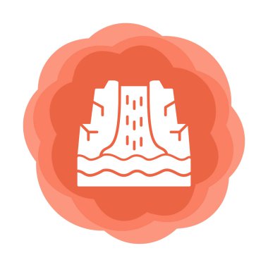 Basit Waterfal simgesi, vektör illüstrasyonu