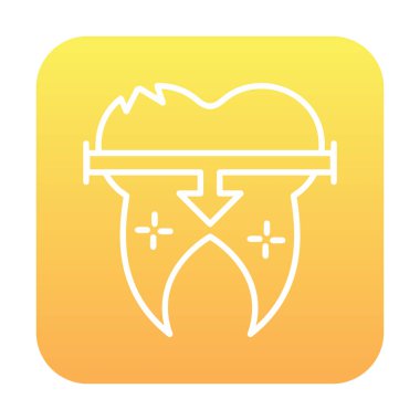 Diş Tedavi simgesi, vektör illüstrasyonu   