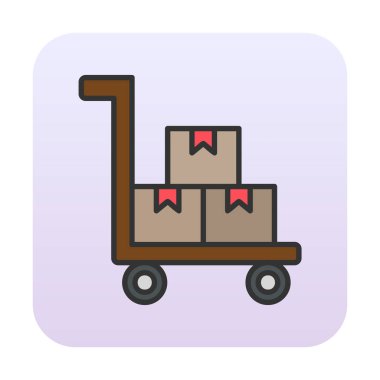 Taslak biçimli fabrika tramvay simgesi arkaplanda izole. 