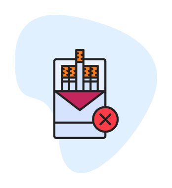 Basit Sigara İçilmez alanı simgesi, vektör illüstrasyonu