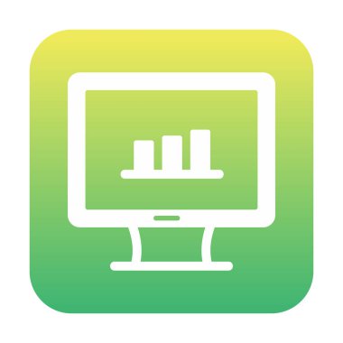 iş grafiği bilgisayar ekranında, vektör illüstrasyonu basit tasarım