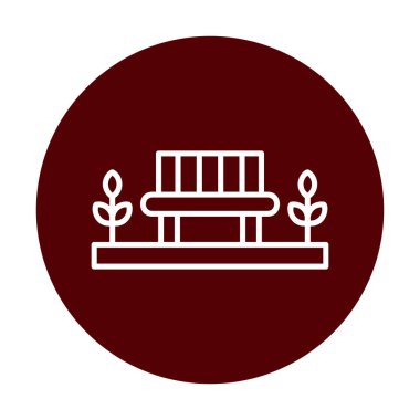 Park bankının ikonu. Düz renk tasarımı. vektör illüstrasyonu