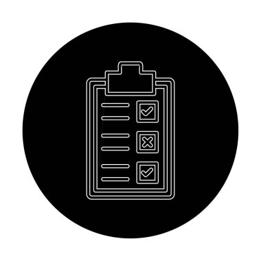 Kontrol listesi olan pano simgesi, vektör illüstrasyon tasarımı  