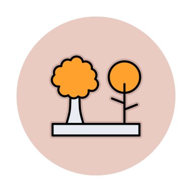 Kişisel ve ticari kullanım için ağaç simgesi vektör illüstrasyonu.