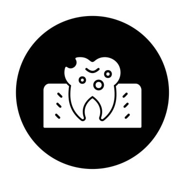 Diş Tedavi simgesi, vektör illüstrasyonu  