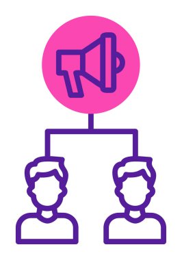 Basit Pazarlama Kampanyası simgesi, vektör illüstrasyonu