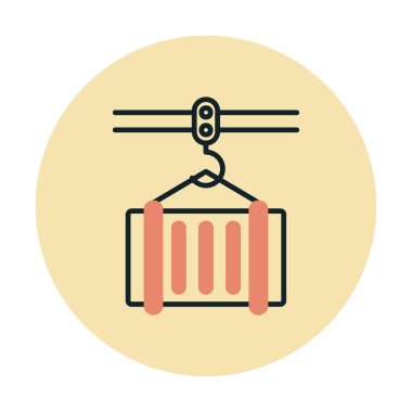 kargo vinç simgesi, vektör illüstrasyon tasarımı