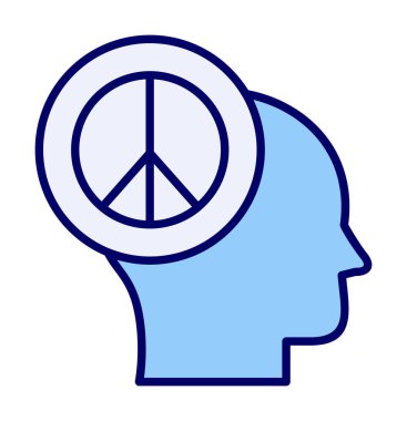 kafa simgesi barış sembolü, vektör illüstrasyonu basit tasarım