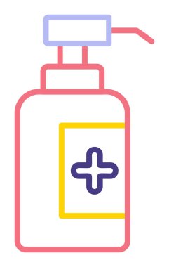 Dezenfektan şişesi ikonu. vektör illüstrasyonu 