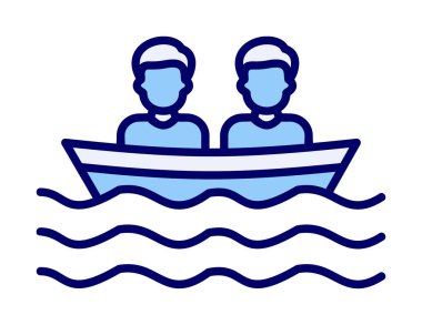 Basit tekne simgesi, vektör illüstrasyonu