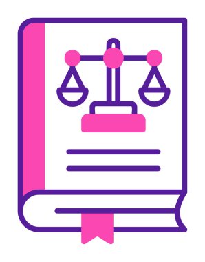 Hukuk kitabı. Web simgesi basit illüstrasyon 