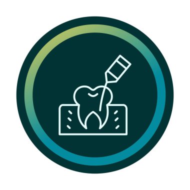 Kök Kanal Tedavi simgesi, vektör illüstrasyonu 