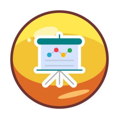 Sunum, grafikli iş tahtası, vektör illüstrasyonu