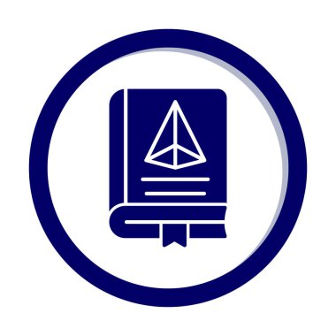 Trigonometri Kitabı simgesi, vektör illüstrasyonu