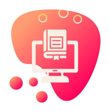 çevrimiçi kütüphane rengi vektör illüstrasyonu                        