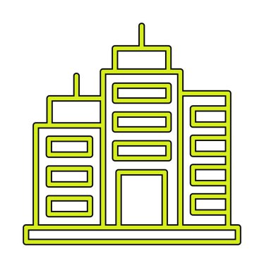 Şehir binası simgesi, vektör illüstrasyonu basit tasarım