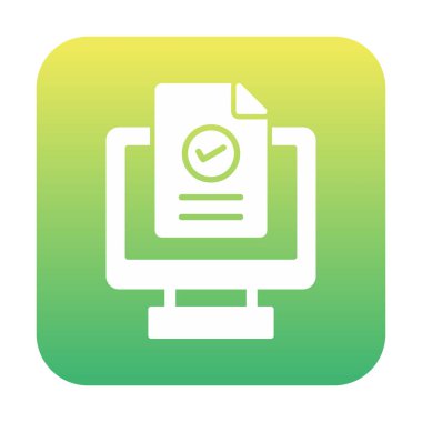 Bilgisayar ekranında web sitesi kayıt simgesi, vektör illüstrasyonu basit tasarım