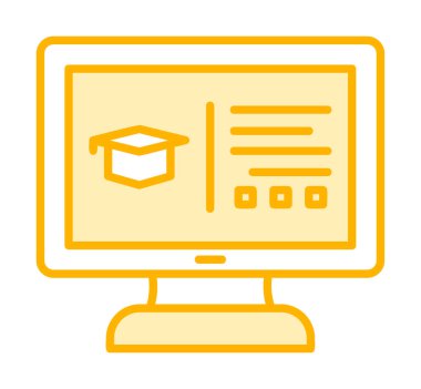 çevrimiçi eğitim simgesinin vektör illüstrasyonu               