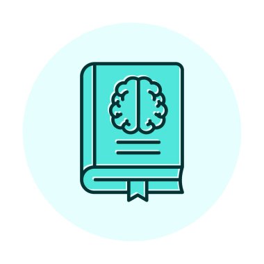 Nöroloji Kitabı web simgesi vektör illüstrasyonu