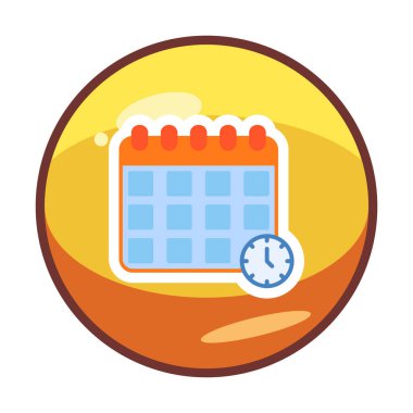 Takvim anımsatma simgesi, bitiş tarihi simgesi, vektör illüstrasyonu