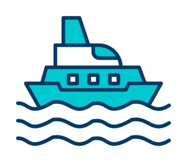 Gemi simgesi, vektör illüstrasyonu