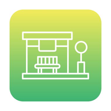 Otobüs Durağı vektör düz simgesi simgesi