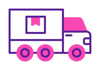 kamyon simgesi, vektör illüstrasyonu