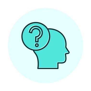 İnsan başlı soru işareti, satır biçimi simgesi 