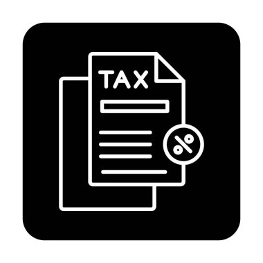 Basit Vergi İndirimi simgesi, vektör illüstrasyonu