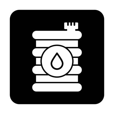 Yağ varili düz ikon vektör çizimi