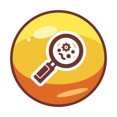 Büyüteç cam simgesi, vektör illüstrasyonlu bakteri denetimi  