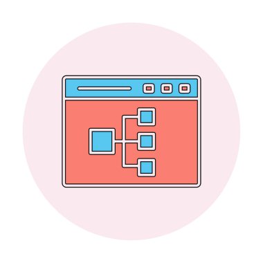 Çevrimiçi Akış Çizelgesi modern simgesinin vektör illüstrasyonu                  