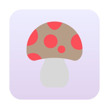 Mantar. Web simgesi basit illüstrasyon