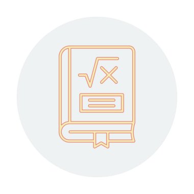 Matematik kitabı. Web simgesi basit illüstrasyon                         