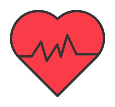 kalp atışı ikonu, vektör illüstrasyonu 