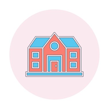 ev düz simgesi, vektör illüstrasyonu 