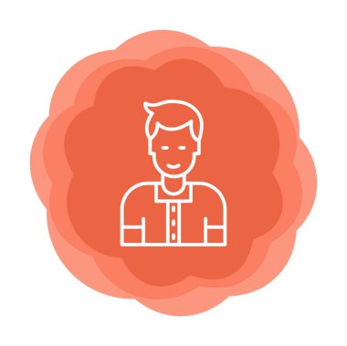 Avatar man simgesi, vektör illüstrasyonu  