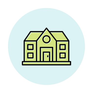 ev düz simgesi, vektör illüstrasyonu 