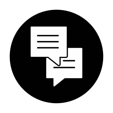 Sohbet ileti simgesi, vektör illüstrasyonu 