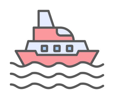 Gemi simgesi, vektör illüstrasyonu