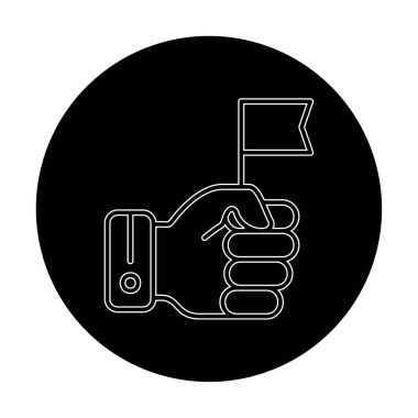 Bayrak tutan el, vektör