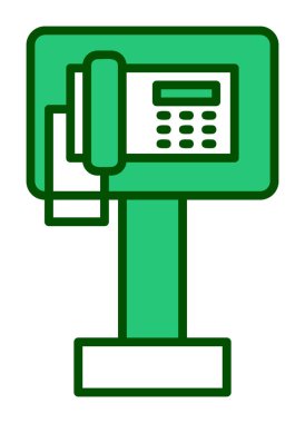 Ankesörlü Telefon web simgesi, vektör illüstrasyonu