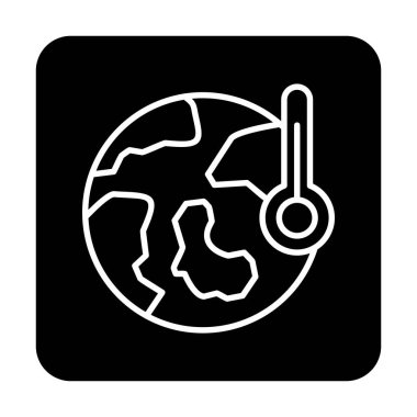 Termometre renk vektörü simgesine sahip dünya, Küresel Isınma kavramı