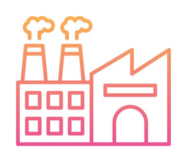 Fabrika web simgesi, vektör illüstrasyonu 