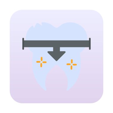 Diş Tedavi simgesi, vektör illüstrasyonu   