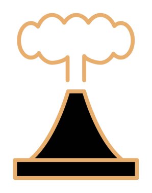 Volkan vektör illüstrasyonu, çizgi film simgesi ögesi.                         