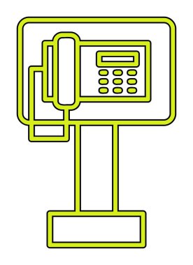 Ankesörlü Telefon web simgesi, vektör illüstrasyonu